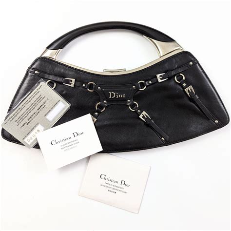 dior bondage|Christian Dior Bondage handbag in black leather Dior by Galliano .